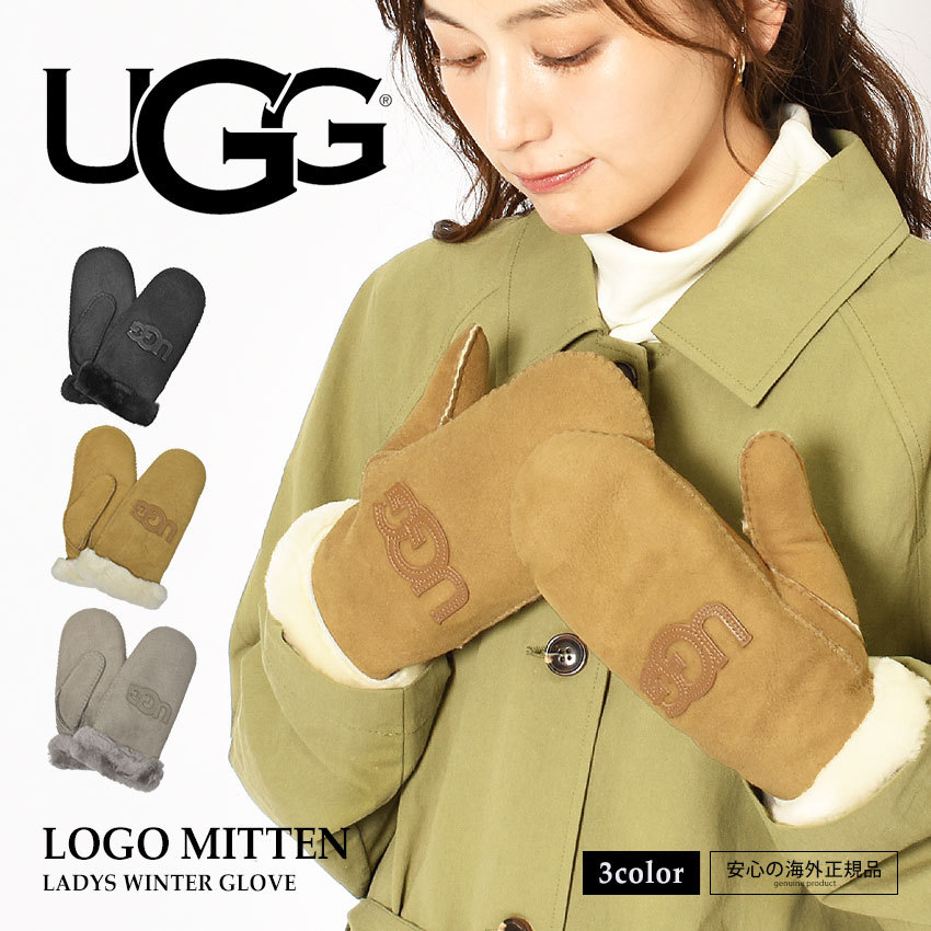 送料無料 （メール便可）UGG アグ レディース グローブ ロゴ ミトン