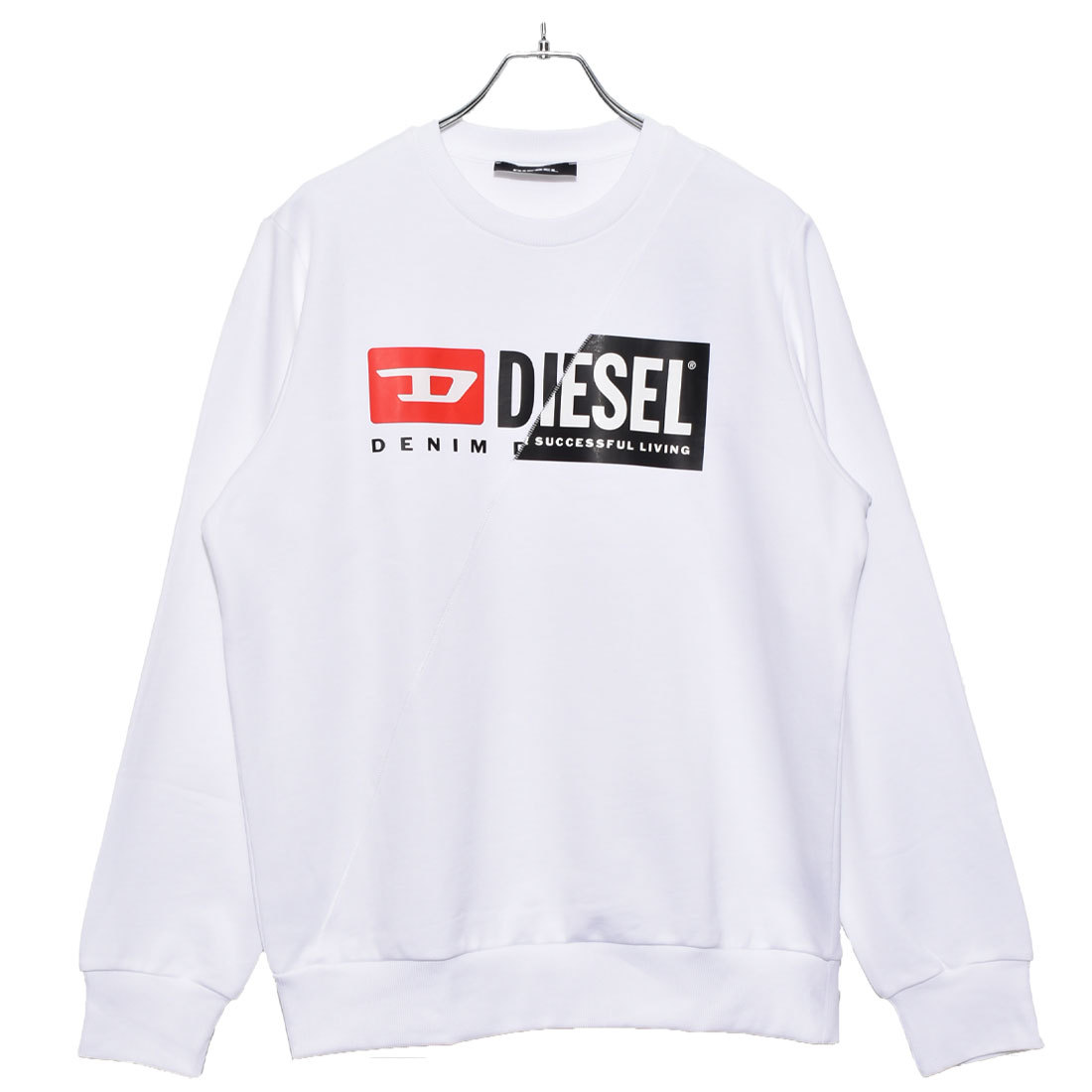 送料無料 ディーゼル スウェット メンズ S-GIRK-CUTY DIESEL A00349-01ATH ロゴ ワンポイント | DIESEL | 01