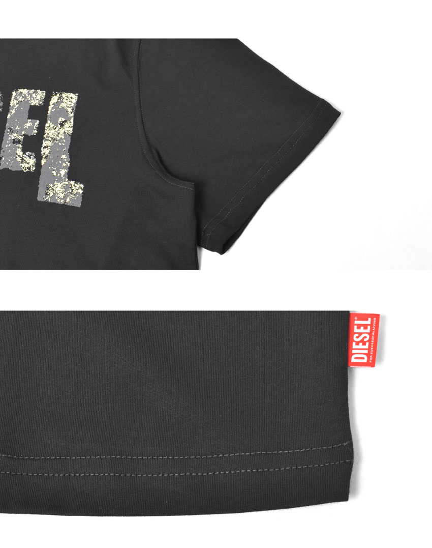 DIESEL トップス ディーゼル ロゴ 半袖 DIESEL ディーゼル 半袖Tシャツトップス Dロゴ ブラック サイズ
