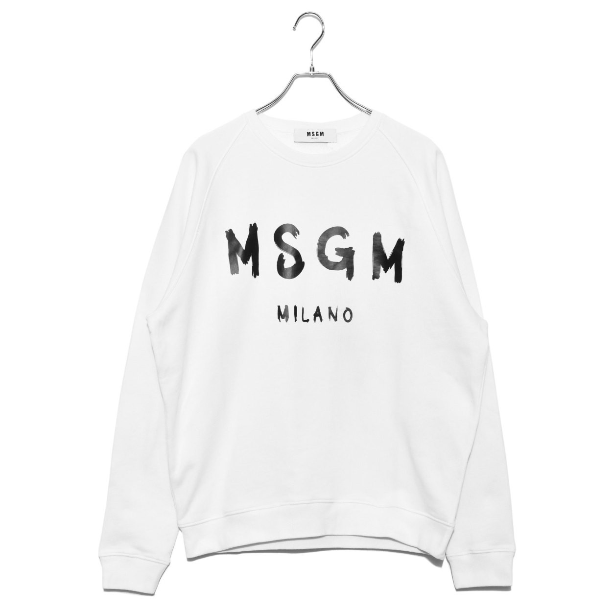 送料無料 エムエスジーエム MSGM スウェット メンズ BRUSHSTROKE LOGO 2640MM104 トレーナー 長袖 白 裏起毛 冬