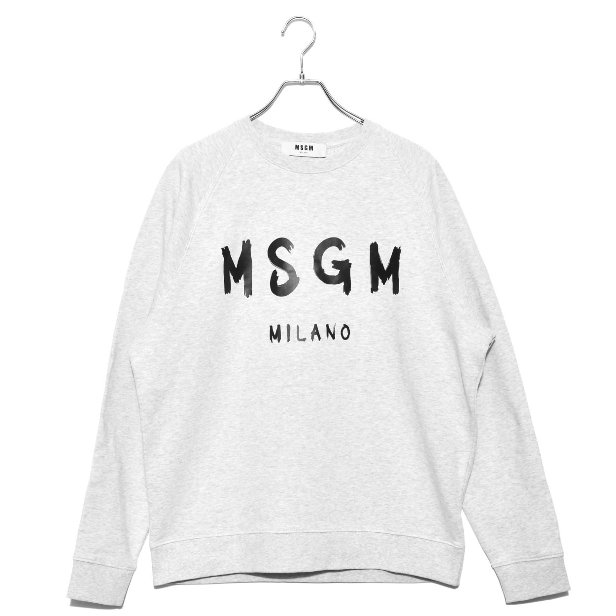 送料無料 エムエスジーエム MSGM スウェット メンズ BRUSHSTROKE LOGO 2640MM104 トレーナー 長袖 白 裏起毛 冬