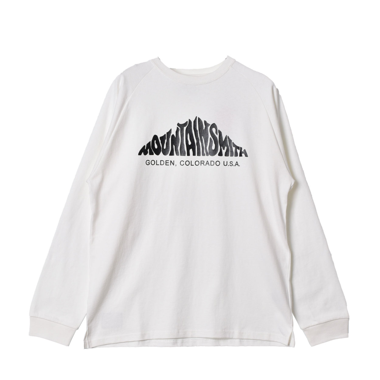 マウンテンスミス 長袖Tシャツ メンズ ヘビーウェイト ロゴ プリント ラグラン ロングスリーブ Tシャツ MOUNTAIN SMITH ブラック