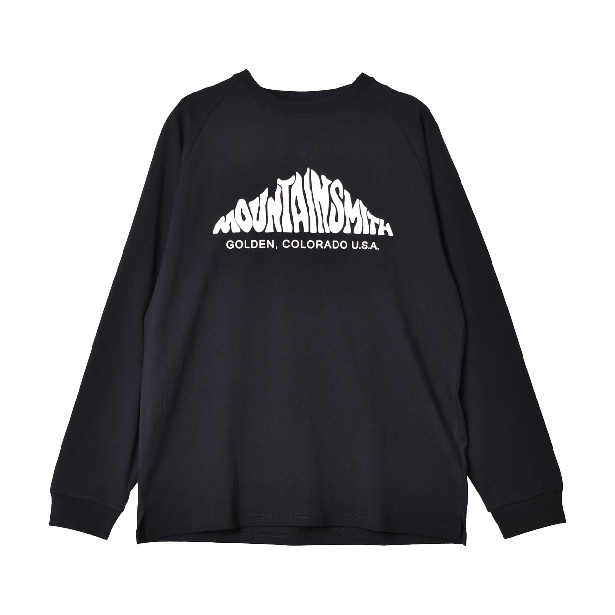 マウンテンスミス 長袖Tシャツ メンズ ヘビーウェイト ロゴ プリント ラグラン ロングスリーブ Tシャツ MOUNTAIN SMITH ブラック