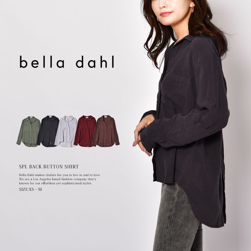 送料無料 ベラダール 長袖シャツ レディース SPL BACK BUTTON SHIRT bella dahl B2631654303 黒 白 レッド  赤 カーキ