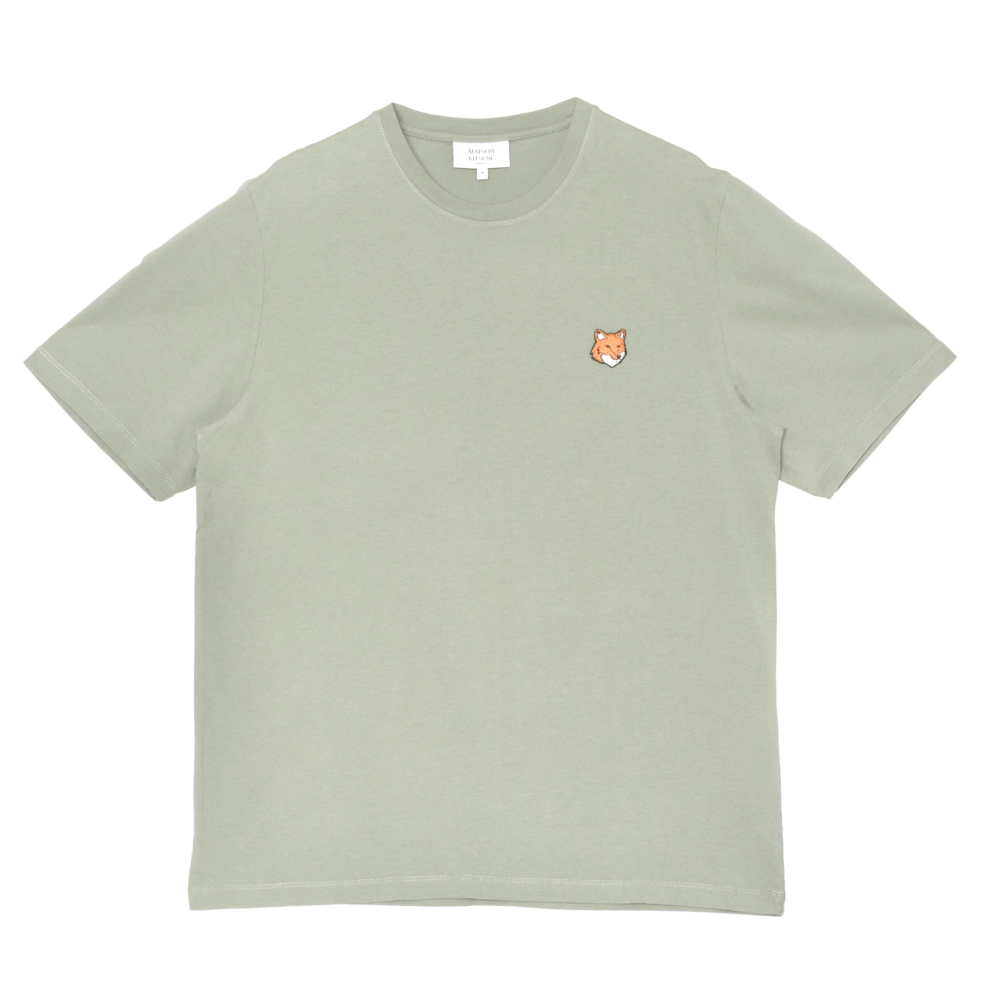 メゾンキツネ 半袖Tシャツ メンズ フォックスヘッド レギュラー Tシャツ MAISON KITSUNE PM00107KJ7026 グリーン 緑 グレー 半袖 爆買 | MAISON KITSUNE | 01
