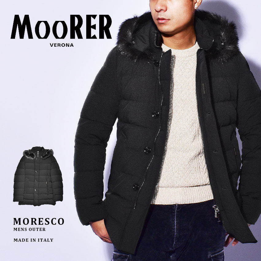 ムーレー アウター メンズ MORESCO MOORER A20M220 ブラック 黒 ジャケット ダウン ブランド カジュアル シンプル フォーマル