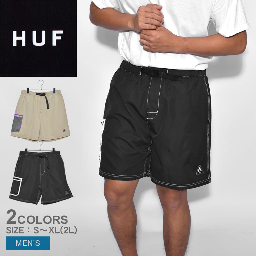 （ゆうパケット送料無料） ハフ パンツ メンズ ピーク コントラスト ショーツ HUF PT00157 黒 ハーフパンツ