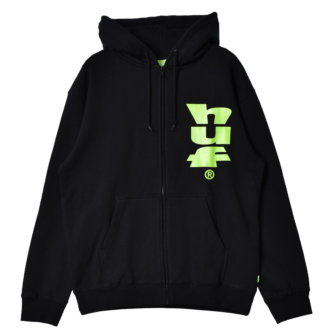 送料無料 ハフ パーカー メンズ レディース MEGABLAST F／Z HOODIE HUF PF00554 グレー 黒 羽織 上着 長袖 ロゴ