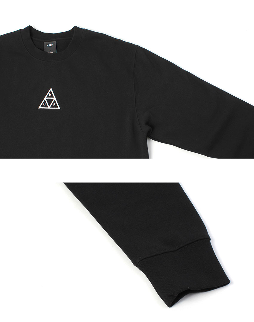 SALE ハフ スウェット メンズ RELOCATION CREWNECK HUF PF00683 ブラウン 茶 ブラック 黒 ウェア トップス  トレーナー プルオーバー バレンタイン
