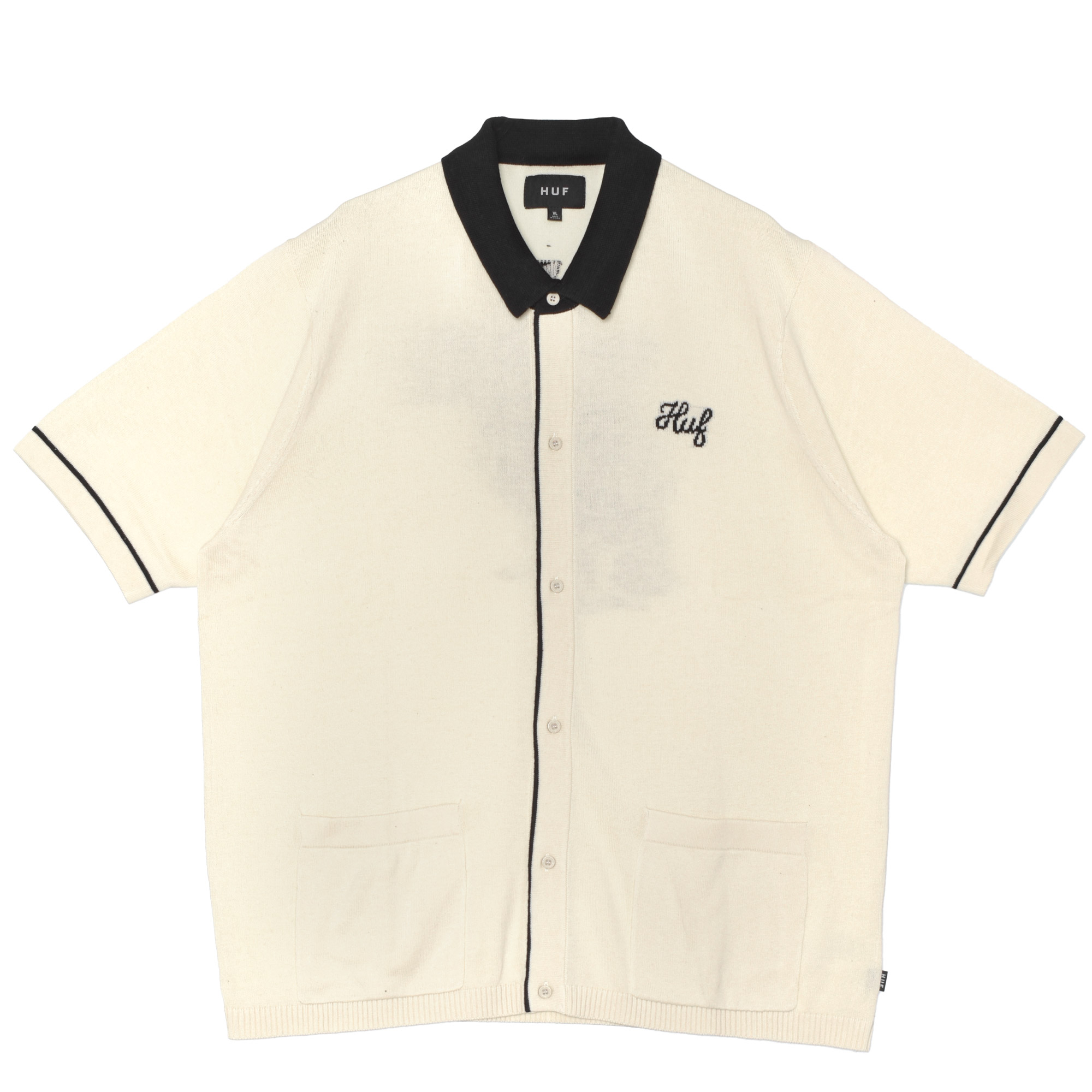 HUF カーディガン M ブラック/ホワイト HUF ハフ カーディガン レディース メンズ 春 夏 黒 おしゃれ