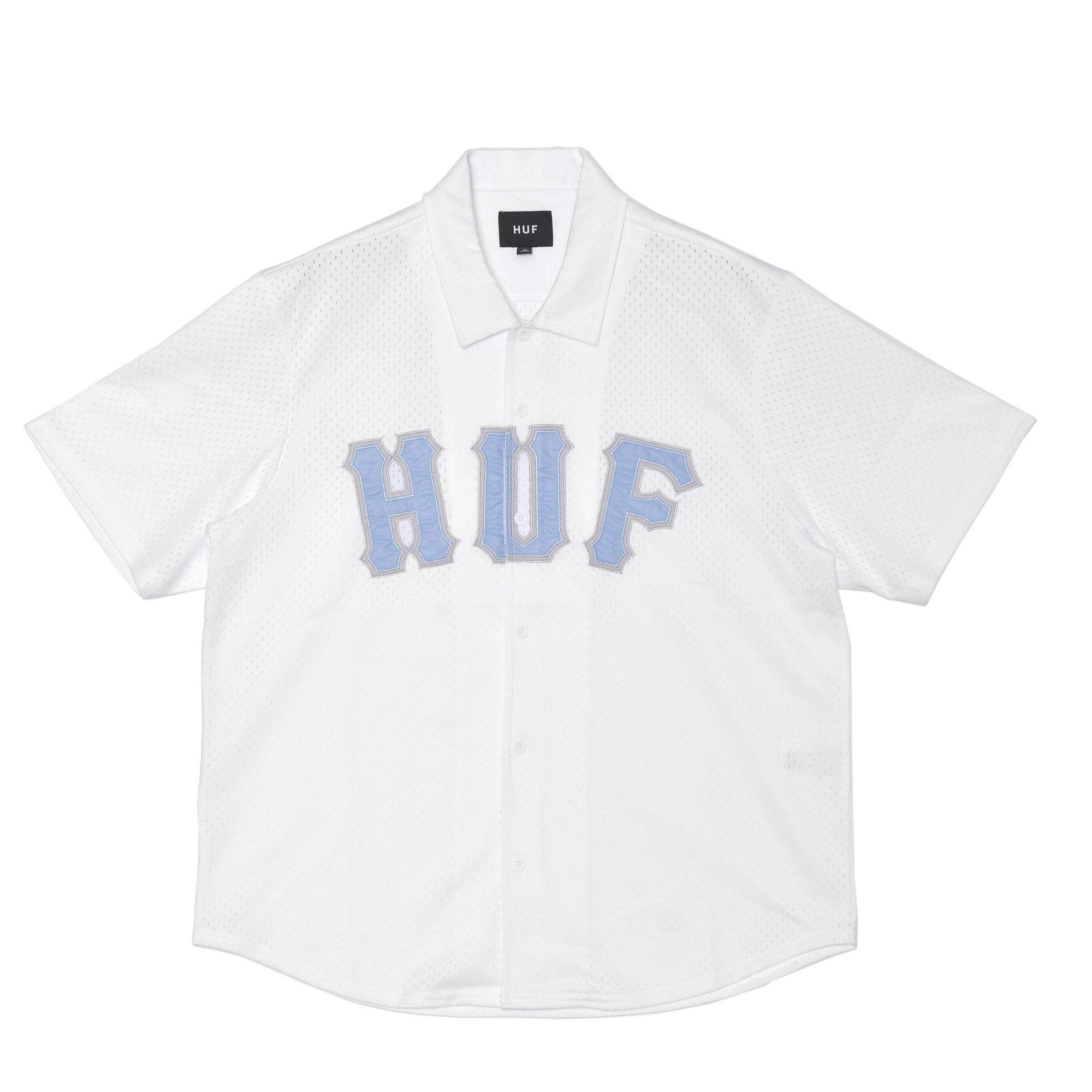HUF BU00237NAVY 関税送料込 HUF ハフ 半袖シャツ メンズ ARCH MESH BUTTON UP BU00237