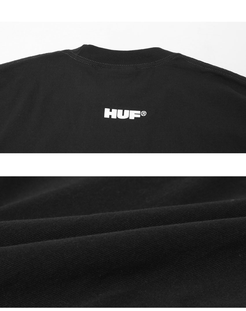 HUF シャツ ハフ 半袖 スウェット ハーフジップ メンズ