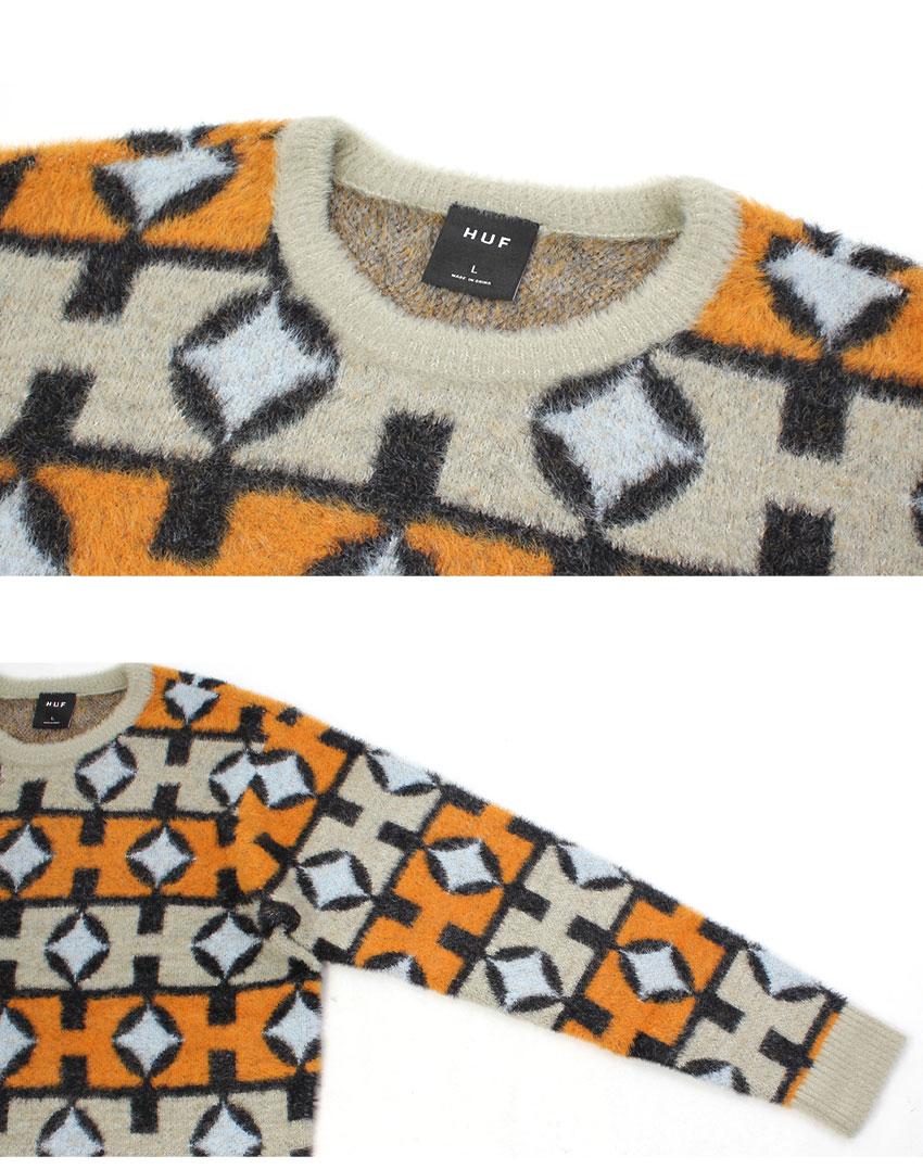 HUF（ハフ） セーター メンズ レディース SPACE AGE CREWNECK SWEATER