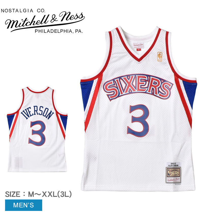 送料無料 ミッチェルアンドネス ユニフォーム メンズ スイングマン ジャージー フィラデルフィア76ERS ホーム 1996-97 アレン  MITCHELL ＆