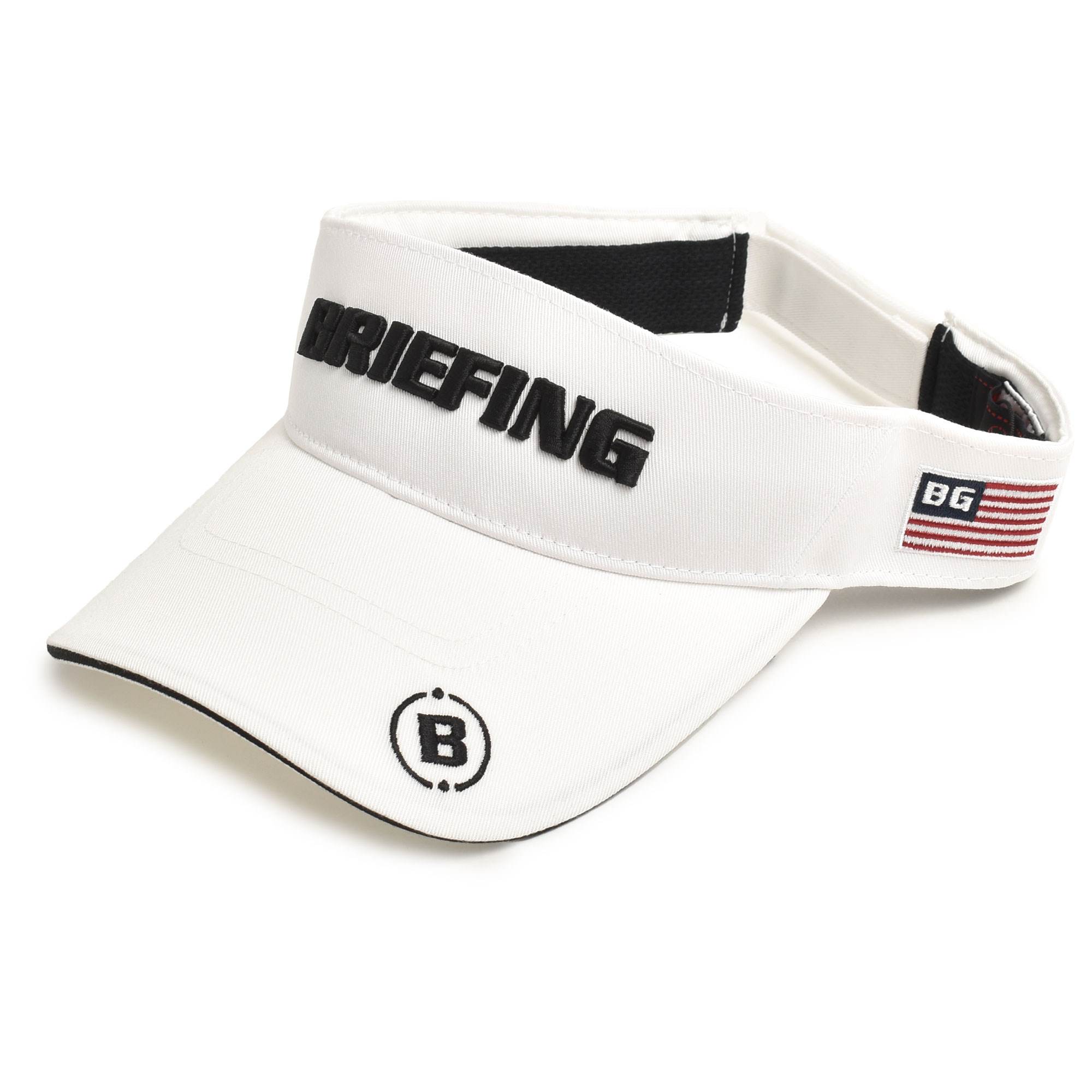 ブリーフィング 帽子 メンズ ベーシック バイザー BRIEFING BRG231M68 ホワイト 白 ブラック 黒 ベージュ ウエア バイザー ロゴ 父の日｜z-craft｜02