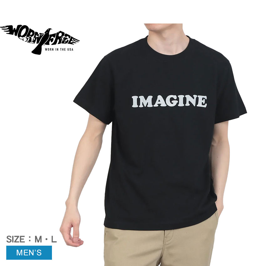WORN FREE ウォーンフリー 半袖Tシャツ メンズ YOKO ONO IMAGINE WORN
