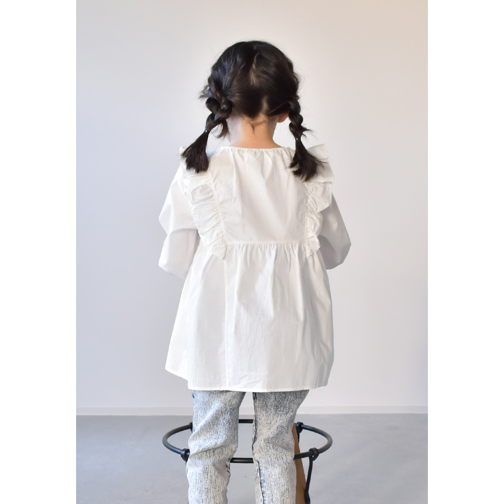 SALE フリルブラウス キッズ 子供 UVカット 長袖 はっ水 レース