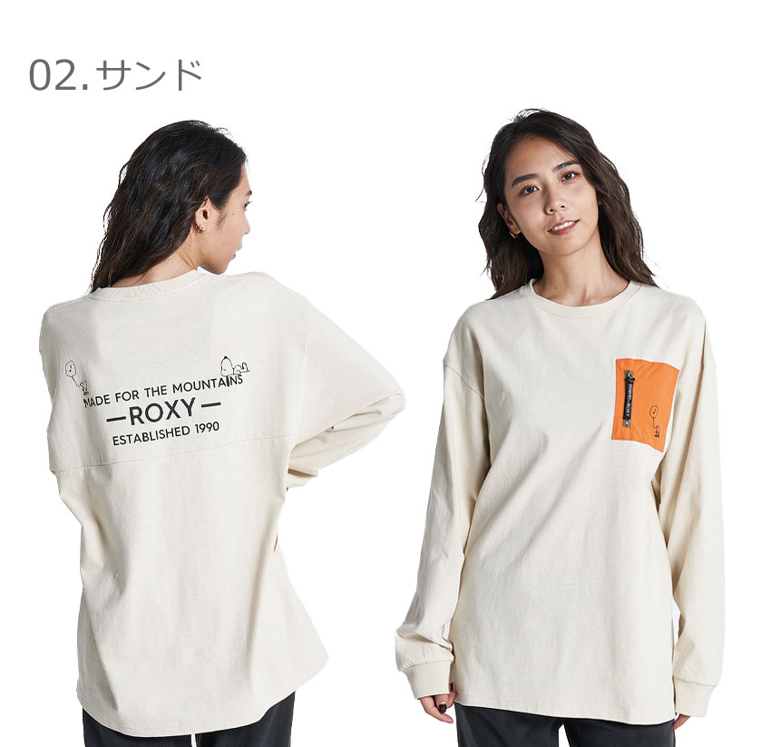 ロキシー 長袖Tシャツ レディース 【PEANUTS】 長袖 ポケット ROXY