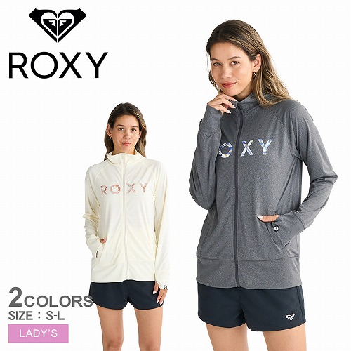 しろん【セクシーカード】レギュラーサイズ　両面 ROXY（ロキシー） 長袖ラッシュガード レディース ARTSY FLORAL LOGO