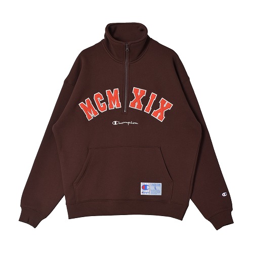 champion チャンピオン スウェット ハーフジップ M エンジ ブラック Champion チャンピオン スウェット メンズ ハーフジップ