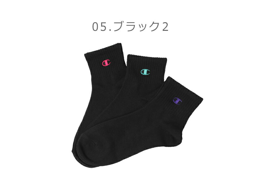 Champion チャンピオン ソックス レディース 3足組 クォーター