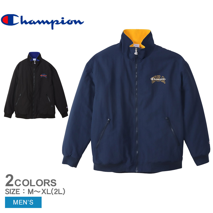 Champion ジャケットとパンツ セット 黒/青 Champion（チャンピオン） ジャケット メンズ ジップジャケット
