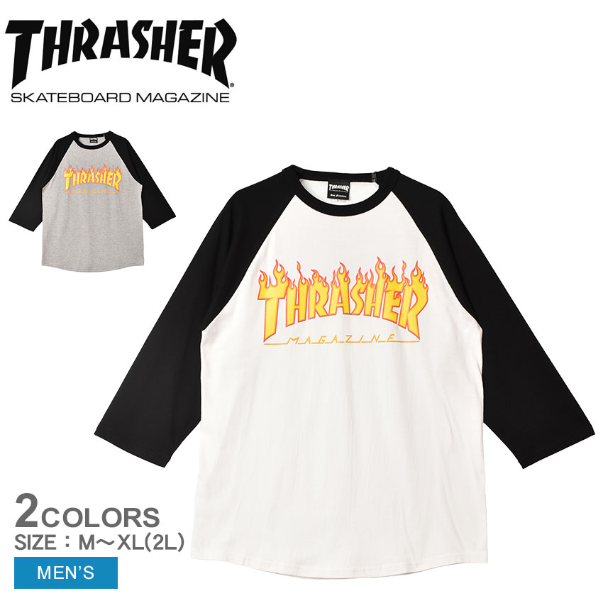 THRASHER スラッシャー 長袖Tシャツ メンズ FLAME 7／S TEE