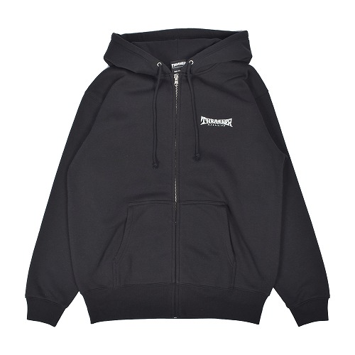 スラッシャー パーカー メンズ GONZ THUMBS ZIP HOODIE THRASHER TH96398 グレー ブラック 黒 ウエア ウェア フルジップ ロゴ 父の日｜z-craft｜02