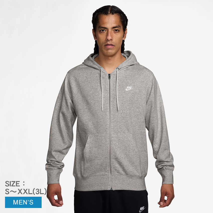 Nike フルジップ フード付きパーカー S グレー NIKE（ナイキ） パーカー メンズ クラブ FT L／S フルジップ フーディ