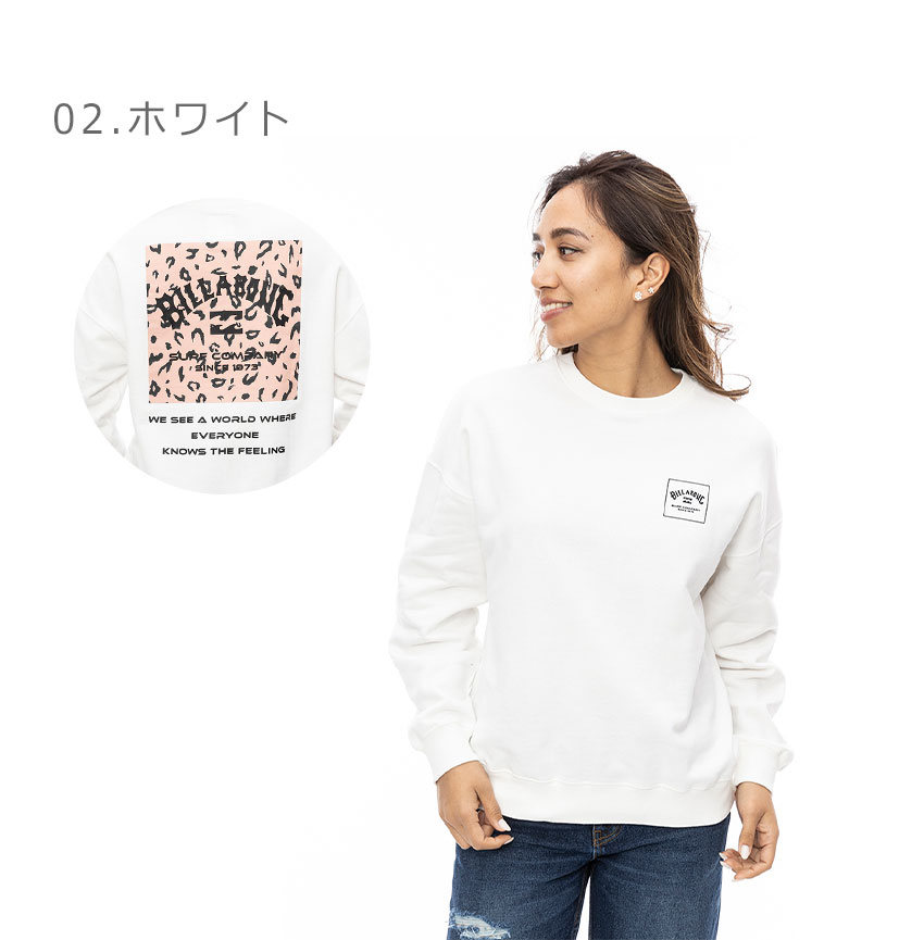 ビラボン トレーナー レディース BILLABONG BE014004 ブラック 黒 ホワイト 白 ウエア トップス スエット スウェット ブランド サーフ アウトドア シンプル 2447-0260-1.jpg