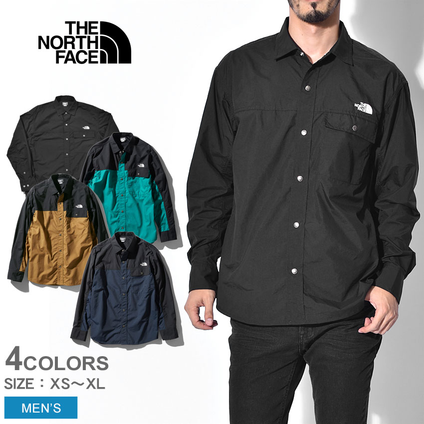 （ゆうパケット可） ザ ノースフェイス 長袖シャツ メンズ ロングスリーブ ヌプシ シャツ THE NORTH FACE NR11961 ブラック 黒  ノースフェース ロゴ