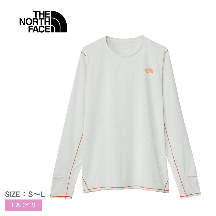 ノースフェイス長袖白レディースＳ THE NORTH FACE ザ・ノース・フェイス 長袖Tシャツ レディース