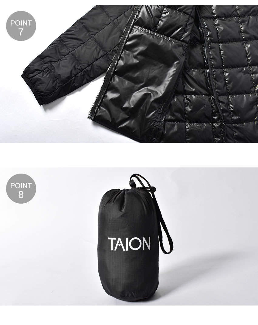 TAION（タイオン） ダウンジャケット メンズ クルーネック ダブル