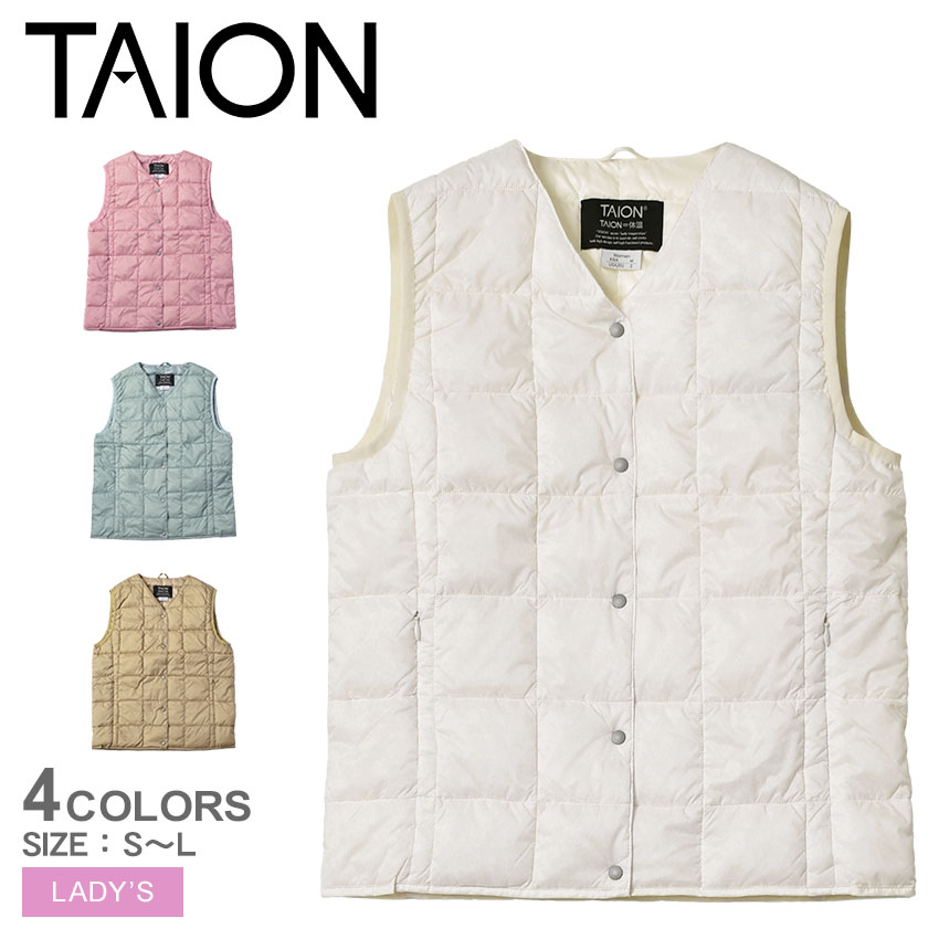 TAION タイオン インナーダウン レディース V ネック ボタン TAION タイオン インナーダウン レディース V ネック ボタン