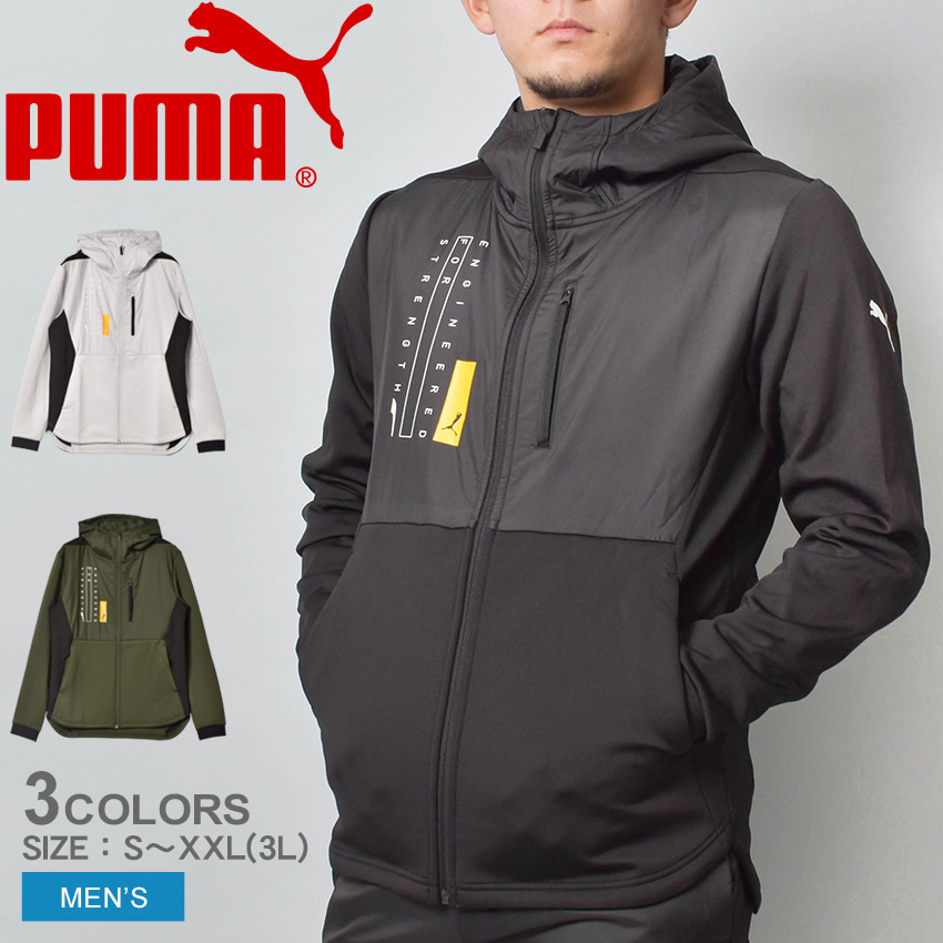 プーマ ジャケット メンズ PUMA 524285 ブラック 黒 グレー アウター ジャケット ジップアップ フーディ カジュアル シンプル ロゴ  スポーツ スポーティ 運動
