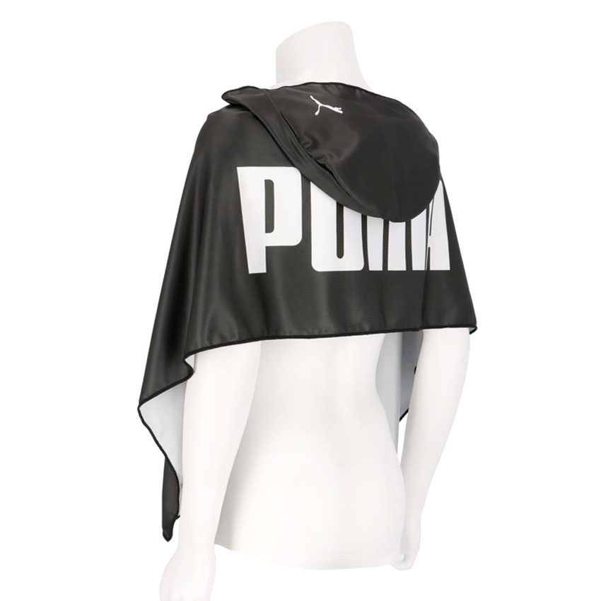 【美品】コムコム パーカー風ポンチョ BLACK S PUMA プーマ クールポンチョ メンズ レディース スーパークール