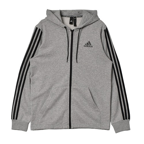 アディダス パーカー メンズ M MUSTHAVES 3STRIPES スウェットフルジップパーカー ADIDAS FSD66 グレー ブラック 黒 ホワイト 白 父の日｜z-craft｜02