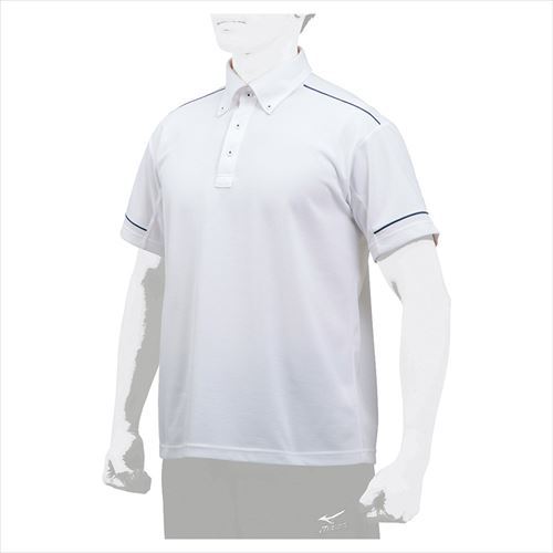 （ゆうパケット可） ミズノ 半袖ポロシャツ メンズ ドライベクターポロシャツ MIZUNO 12JC7H11 ネイビー 紺 野球 ベースボール ウエア 父の日｜z-craft｜02