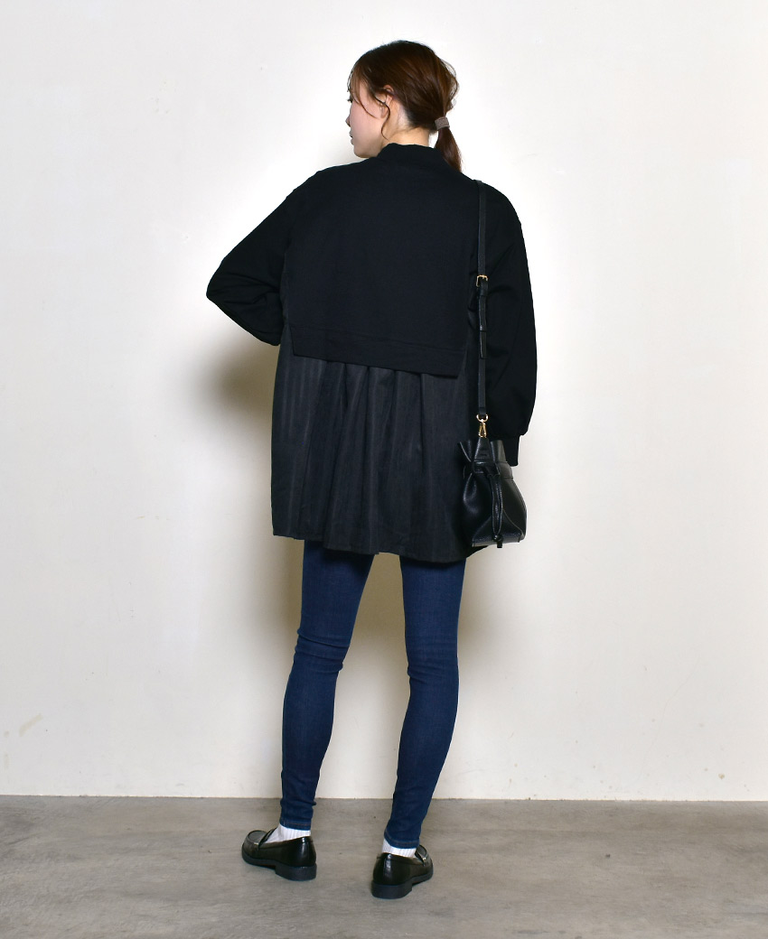 LIMI Feu ダメージ加工 ワンピース チュニック ブラック トップス LIMI Feu ダメージ加工 ワンピース チュニック ブラック