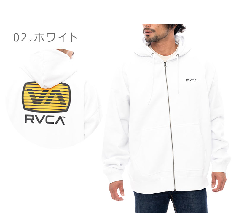 RVCAパーカー長袖 フルジップ アメリカsizeM ゆったりめ　白 楽天市場】【30%OFF】 正規品 RVCA ルーカ メンズ 裏起毛 ジップ