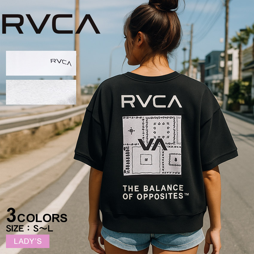 ルーカ トレーナー レディース BANDANA VA BOX SWEAT SS RVCA BF043032 ホワイト 白 グレー オーバーサイズ ドロップショルダー SALE】RVCA レディース BANDANA VA BOX SWEAT SS トレーナー