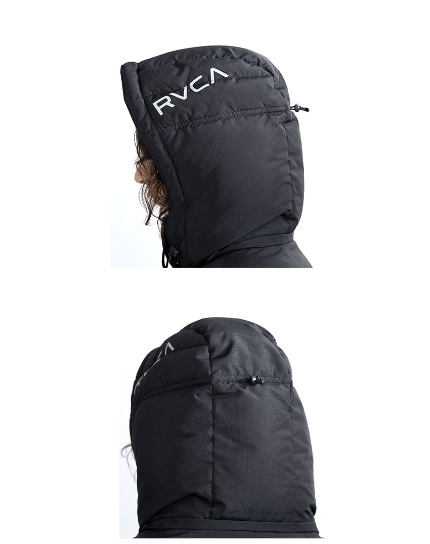 RVCA ブラック ダウンジャケット希少 RVCA（ルーカ） ダウンジャケット メンズ BACK PRINT PUFFER JKT RVCA