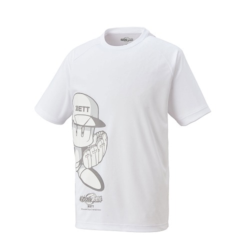 ゼット Tシャツ メンズ パワプロ君 ZETT BOT97103 ブラック 黒
