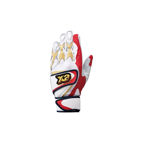 （ゆうパケット送料無料） ザナックス グローブ メンズ レディース バッティング手袋 両手 Xanax BBG105 ホワイト 白 レッド 赤 ゴールド 野球 軟式 硬式｜z-craft｜02
