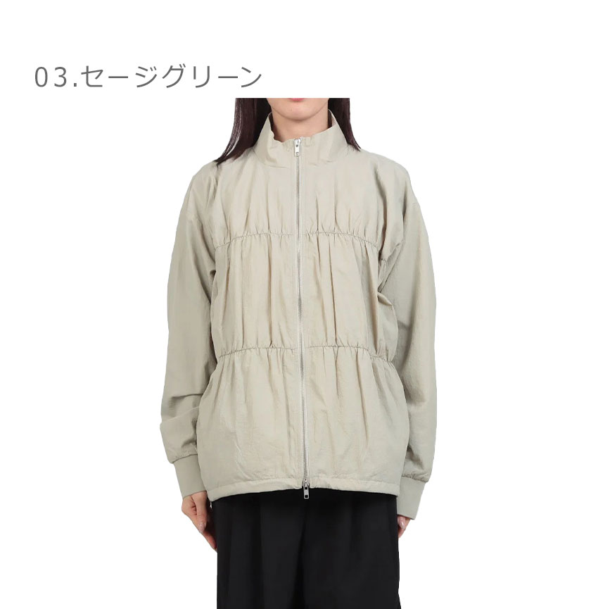 ジャケット・アウター HEUGN  Ecru size2 hunch（ハンチ） ジャケット レディース ナイロン シャーリングZIP