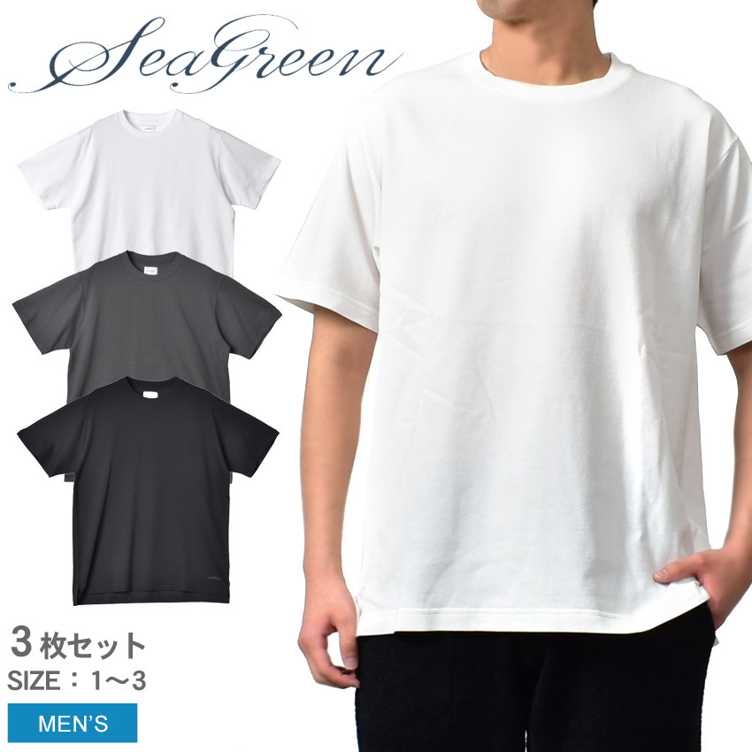 SEAGREEN（シーグリーン） Tシャツ 半袖 メンズ 3パックTシャツ
