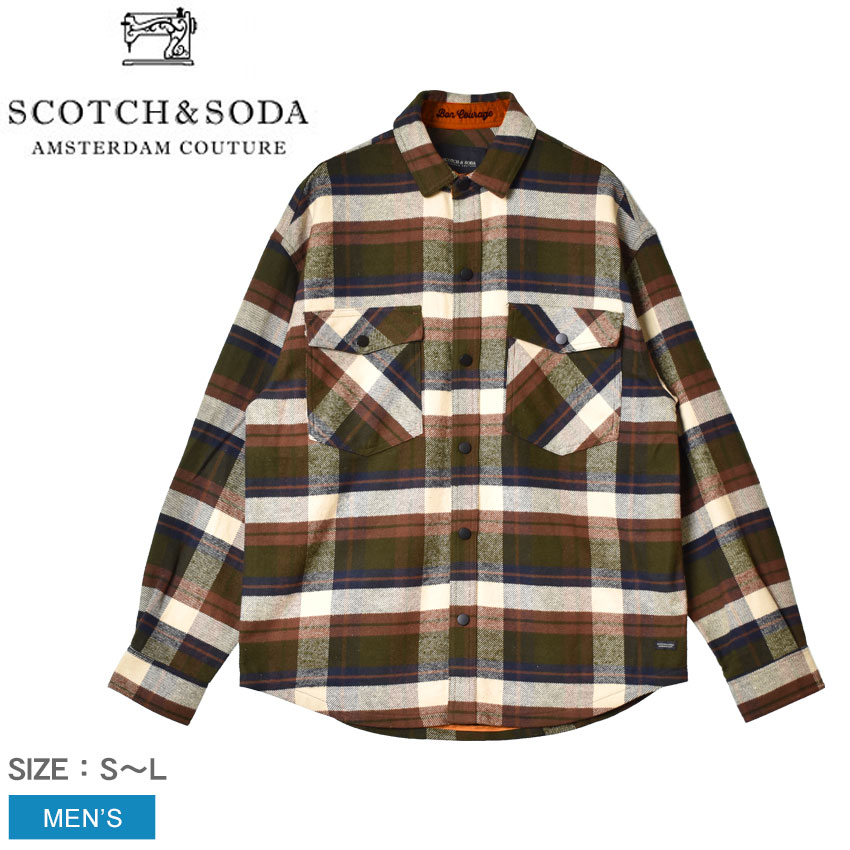 スコッチアンドソーダ 長袖シャツ メンズ ブラッシュドコットンフランネルシャツ Scotch Soda Brushed Cotton Flannel Shirt トップス 長袖 チェック柄 クラシック クラシカル シャツ ブランド カジュアル ロゴ おしゃれ 超特価sale開催