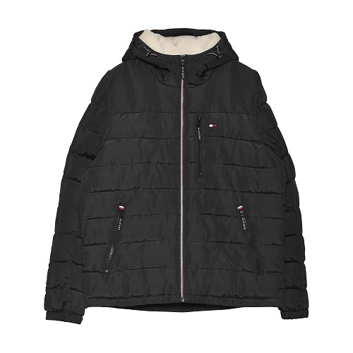 送料無料 トミーヒルフィガー アウター メンズ QUILTED POLYTWILL PUFFER JACKET WITH SHERPALINED HOODY TOMMY HILFIGER 151AP213 黒 白｜z-craft｜02