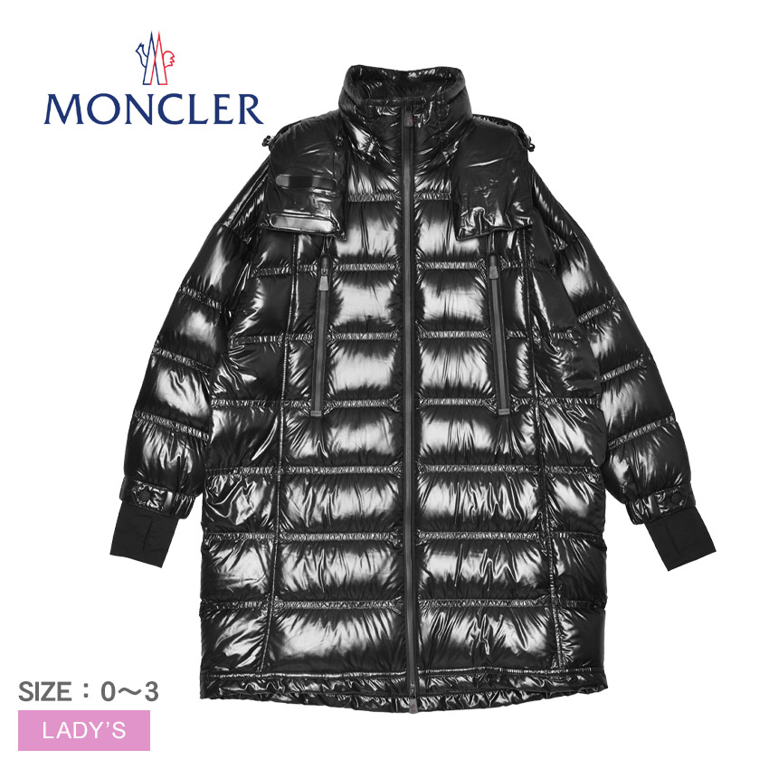 モンクレール　MONCLER　pharillons サイズ0 ブラック MONCLER モンクレール レディース ナイロン コート フリル フード