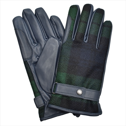（ゆうパケット可） バブアー 手袋 メンズ ニューブロー タータングローブ BARBOUR MGL0051 ブラック 黒 グレー グリーン ブルー バーブァー 上品｜z-craft｜03